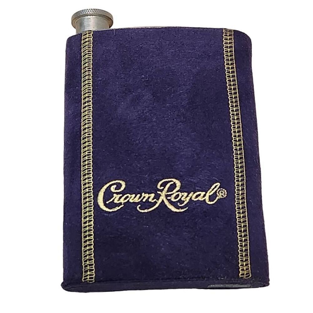 Crown Royal stainless steel flask with purple cover 8oz‎